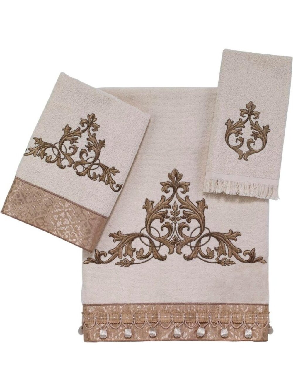 Soft Cotton 3-Pack Bath, Hand & Fingertip Towel Set - Absorbent & Stylish Towels